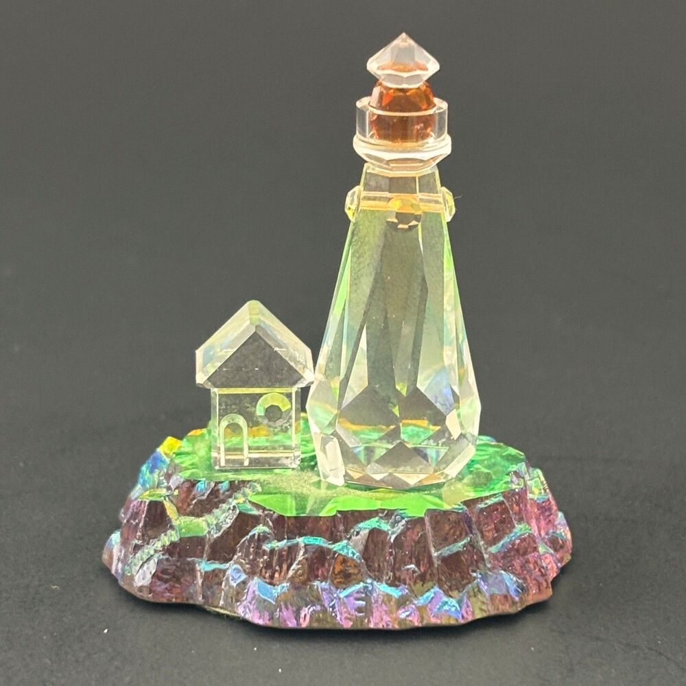 Austrian Lead Crystal World Harbor LightHouse Multicolor Figurine Made USA
